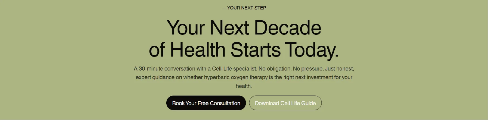 The Cell Life page section presenting the inquiry form and the ebook download side by side.